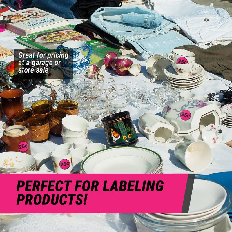 OfficeSmartLabels 25 Cent Price Stickers (2 inch, Circle Dot, Round - 300 Labels) 25 Cent Stickers for Garage Sales, Yard Sales, or Retail Stores - Image 3